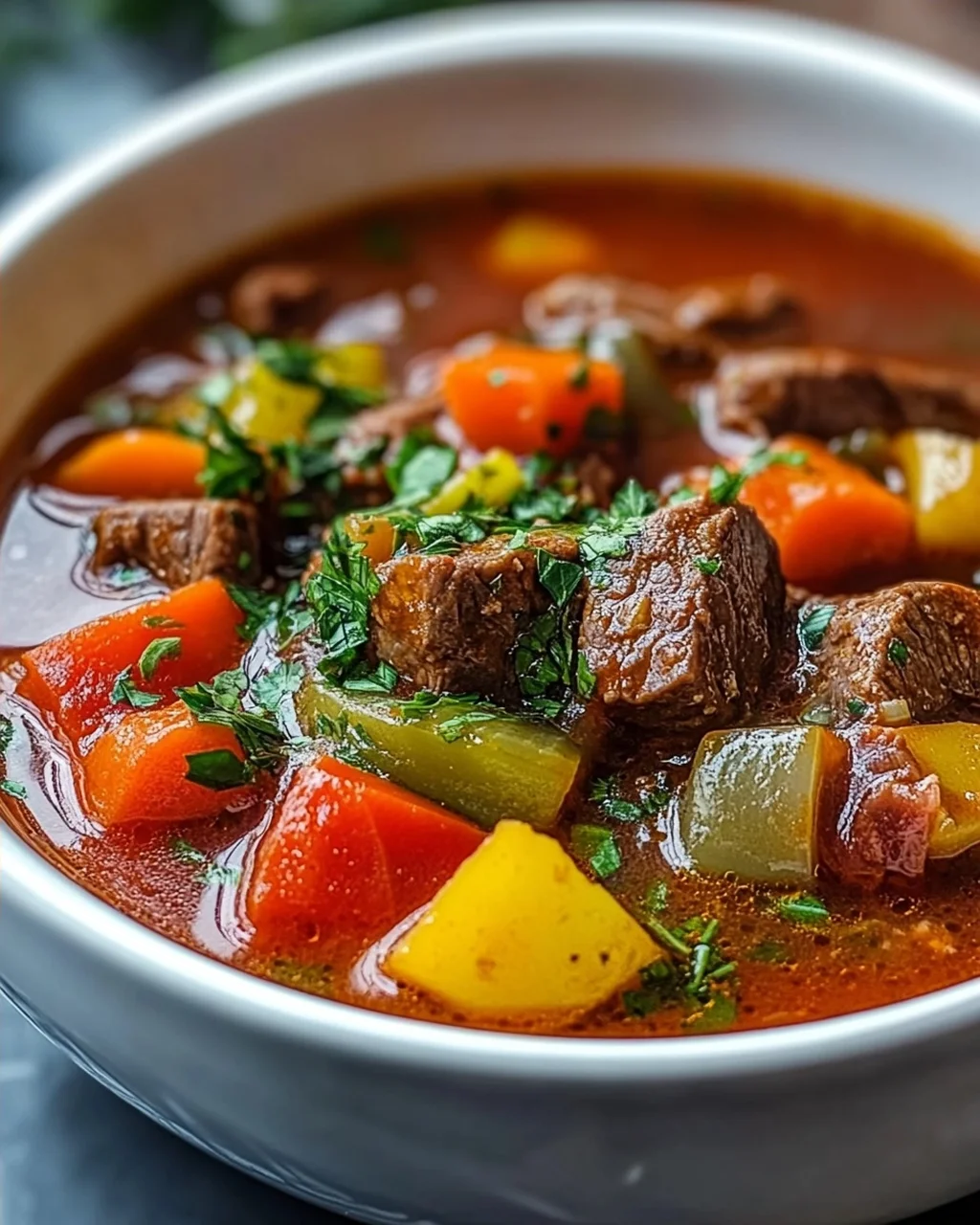 Authentische deutsche Rinder-Gulaschsuppe - unwiderstehlich!
