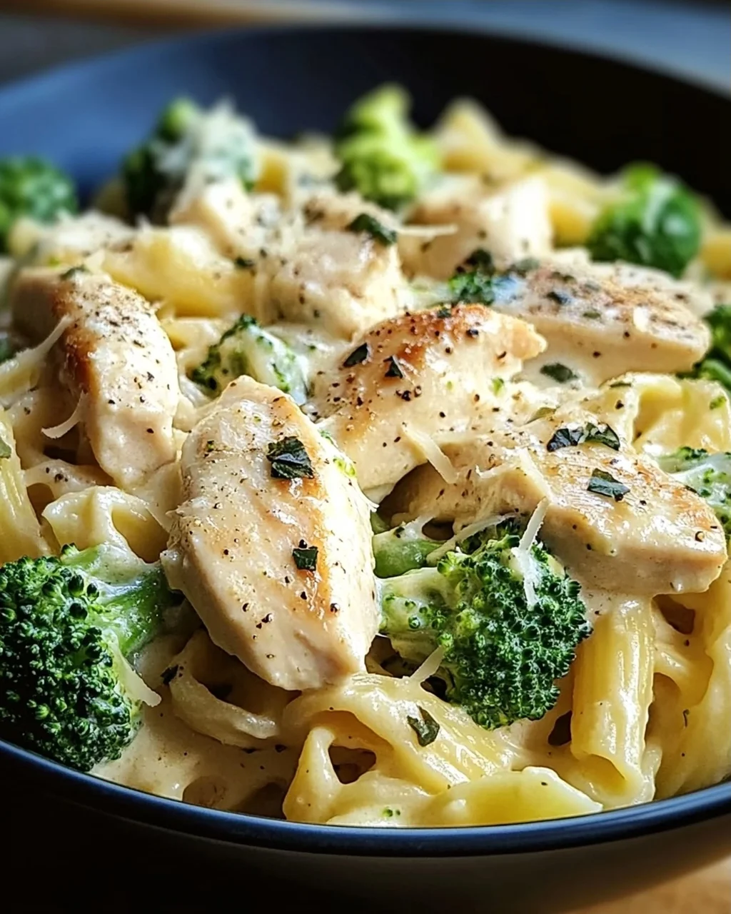 Cremige Hähnchen-Brokkoli-Pasta