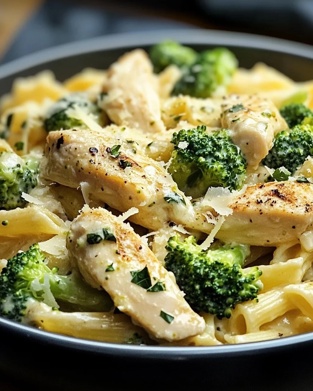 Cremige Hähnchen-Brokkoli-Pasta