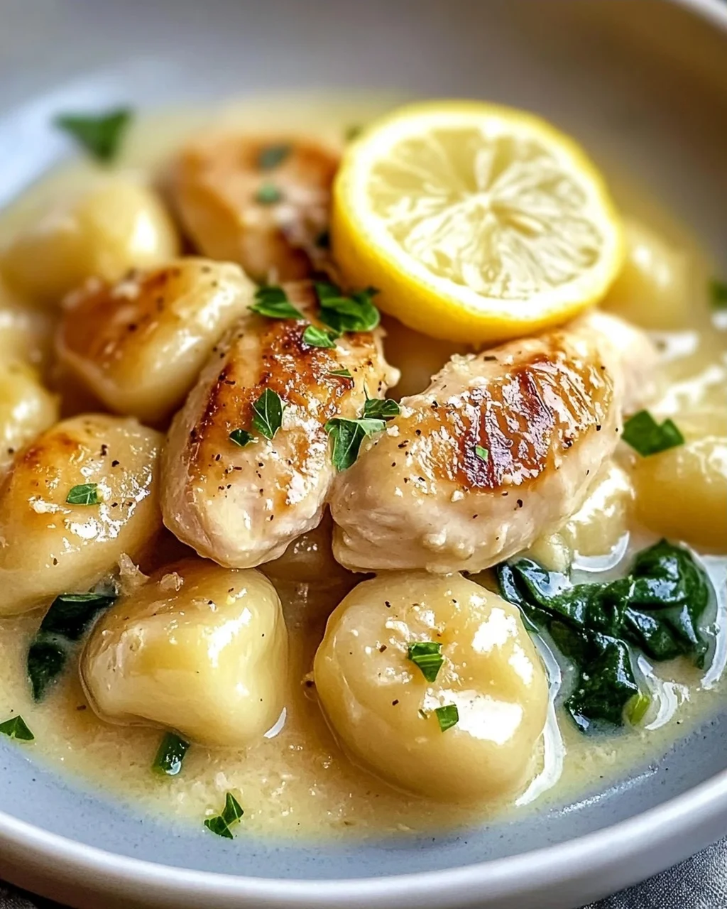 Cremige Zitronen-Hähnchen Gnocchi