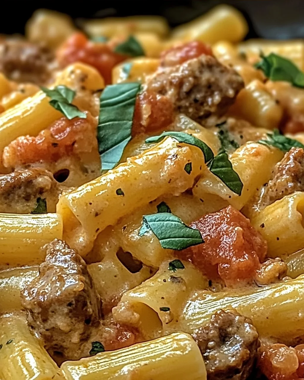 Cremige italienische Wurst Rigatoni schnell zubereiten