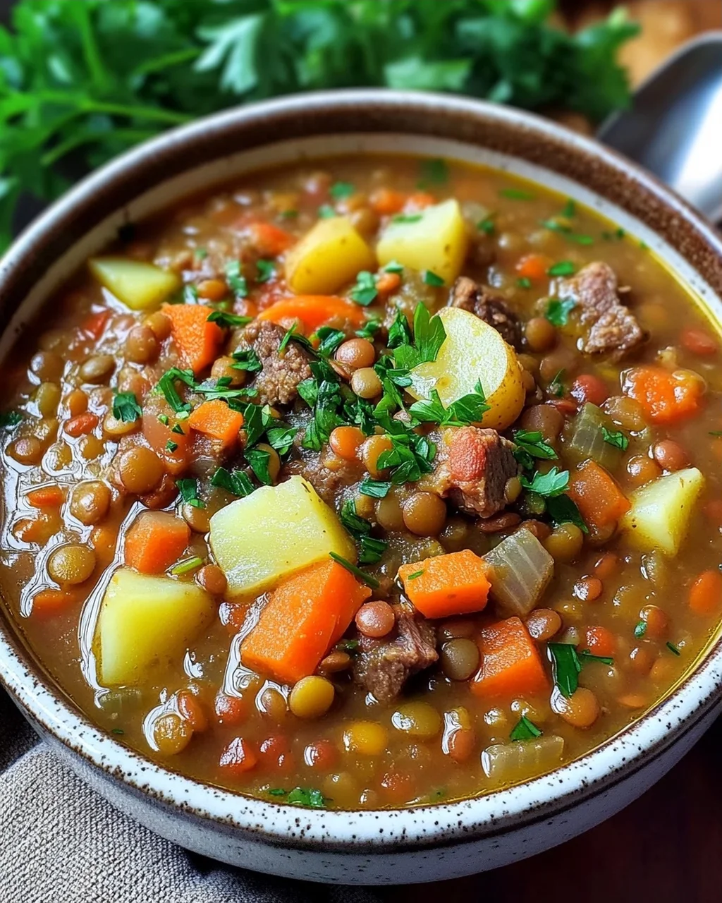 Einfache klassische Linsensuppe