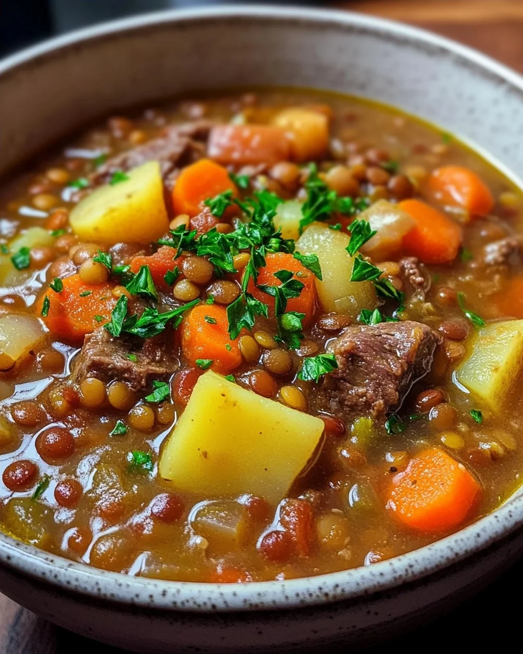 Einfache klassische Linsensuppe