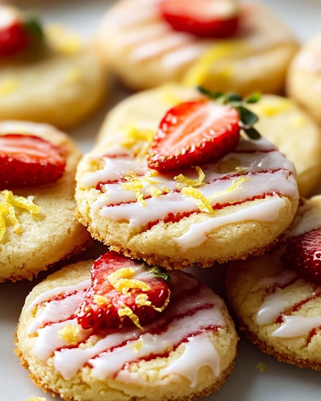 Erdbeer-Zitronen-Shortbread-Kekse mit Zitrus-Zesten Rezept