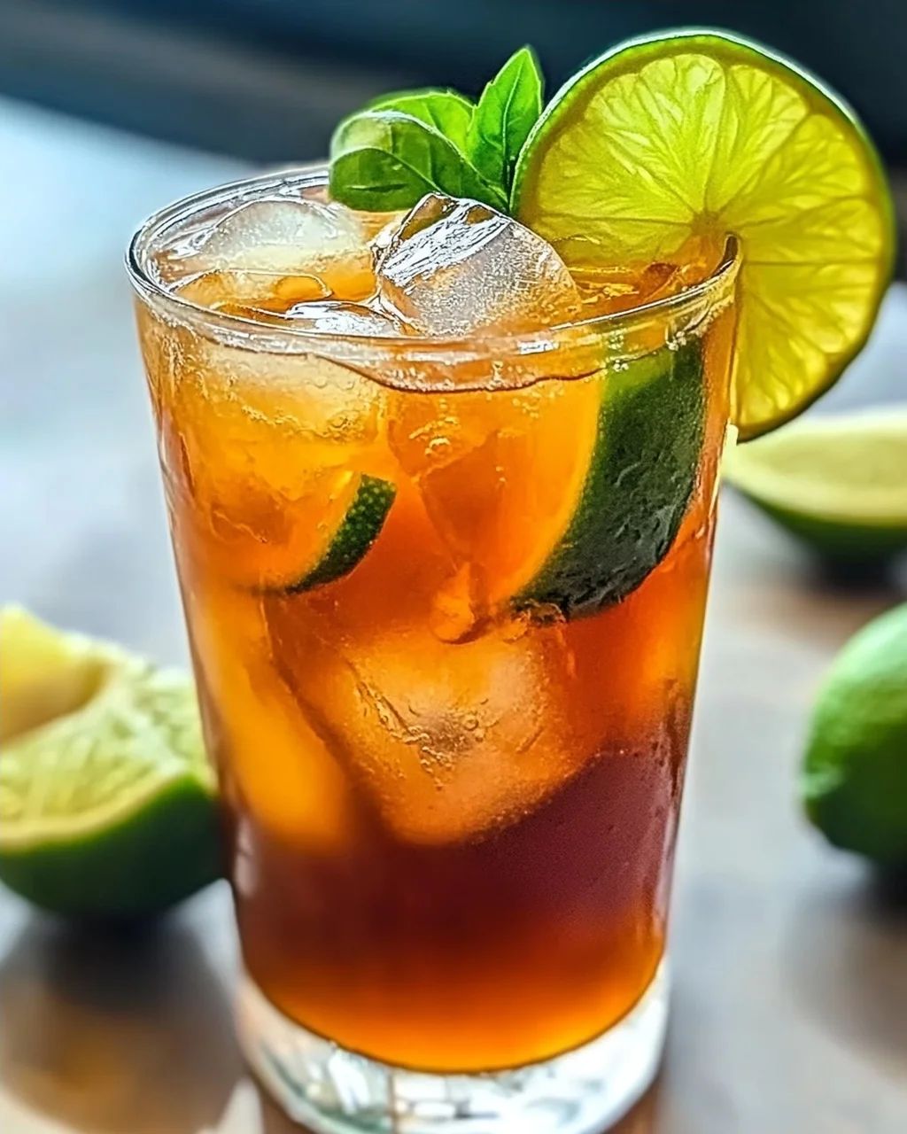 Erfrischender Thai Limettentee Eistee für heiße Tage