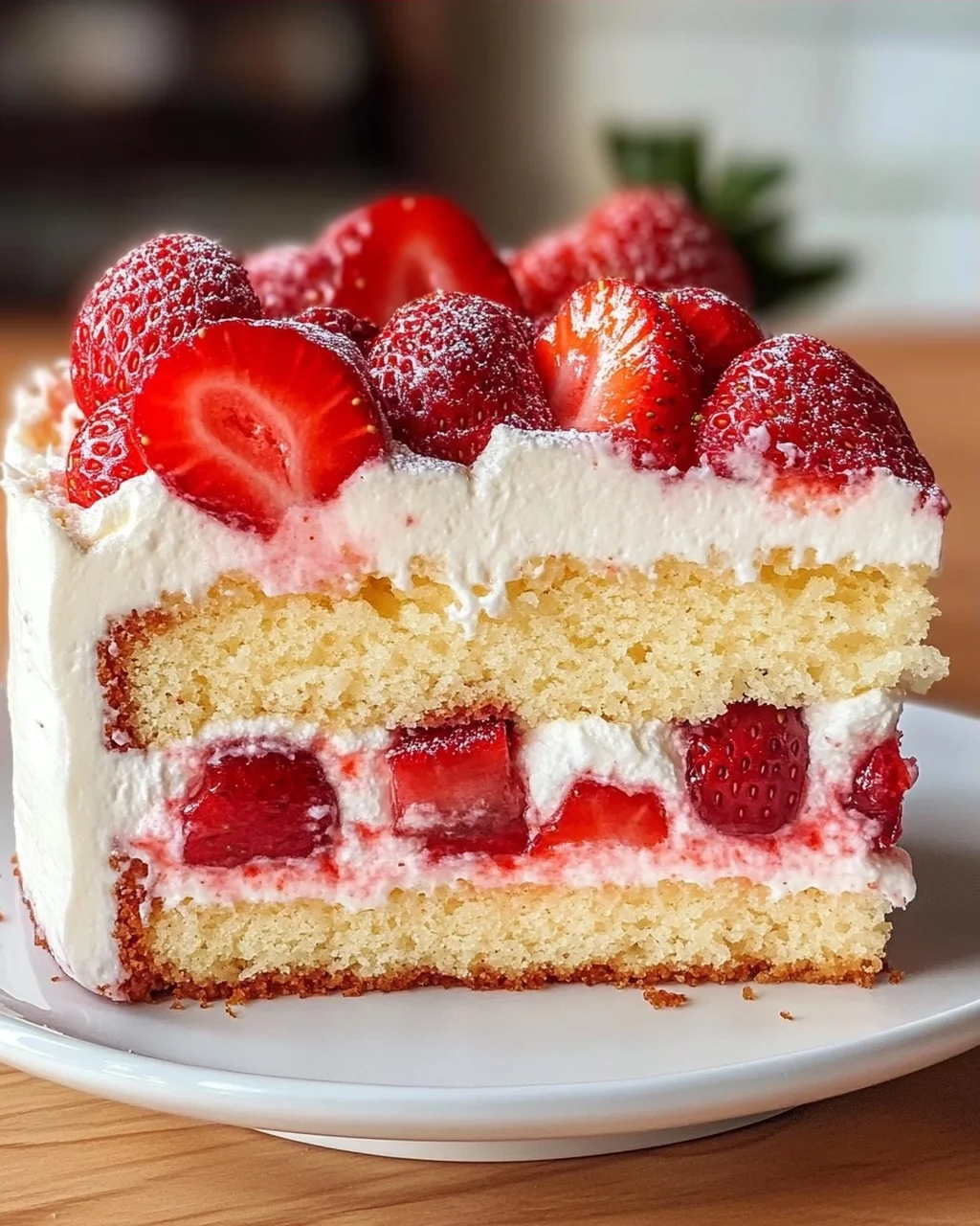 Fantakuchen mit Erdbeeren