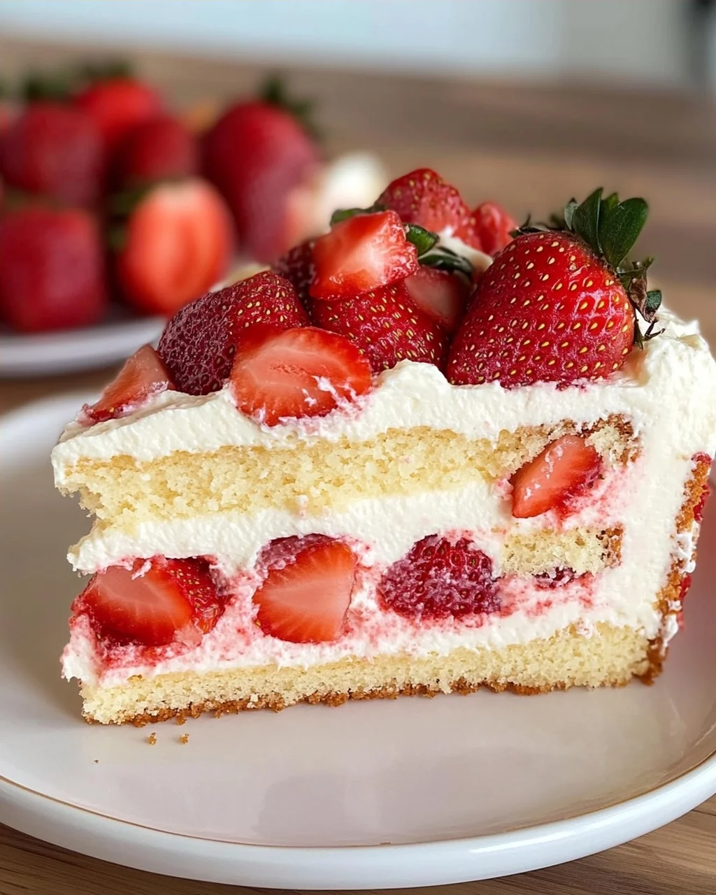 Fantakuchen mit Erdbeeren