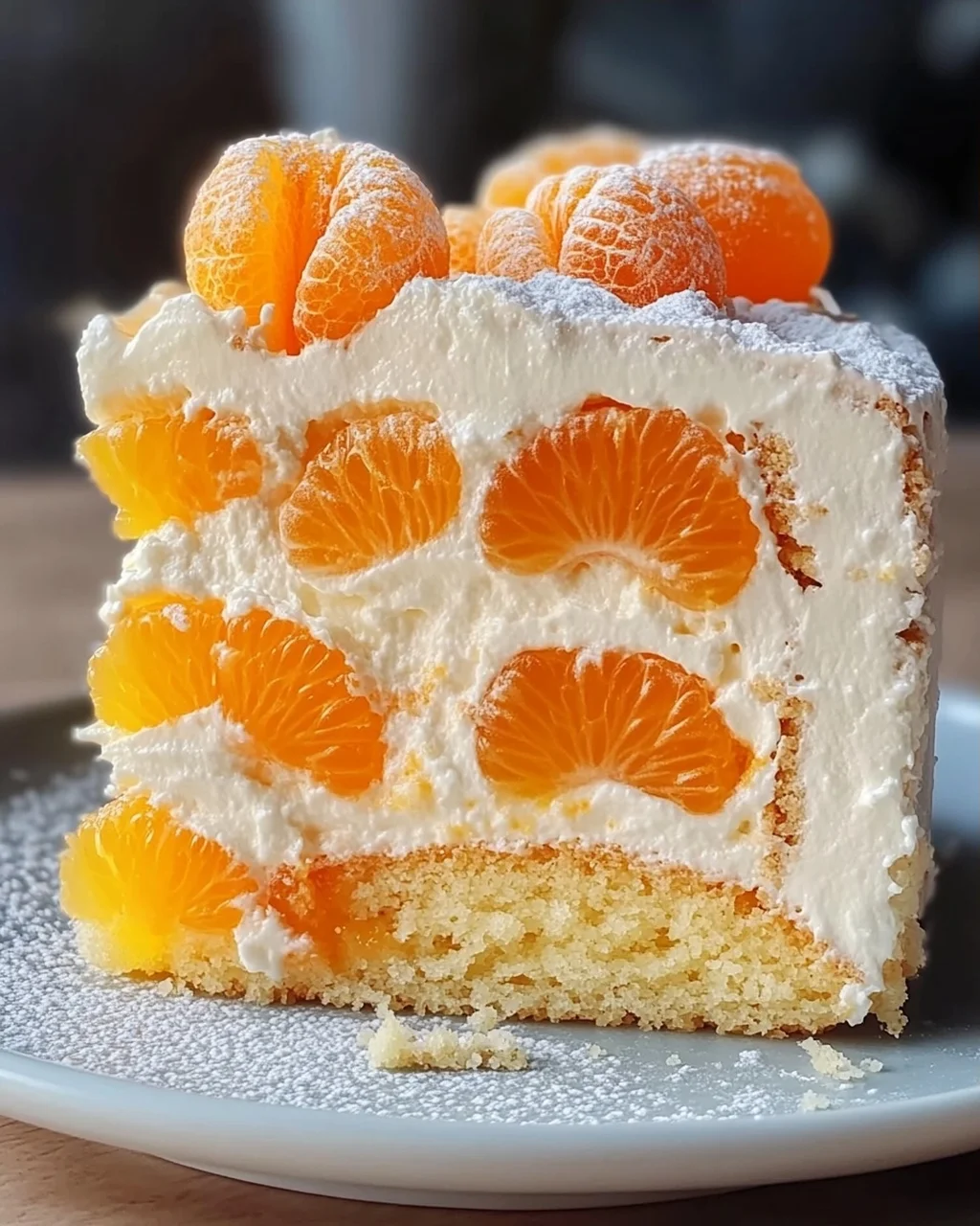 Fantakuchen mit Paradiescreme und Mandarinen