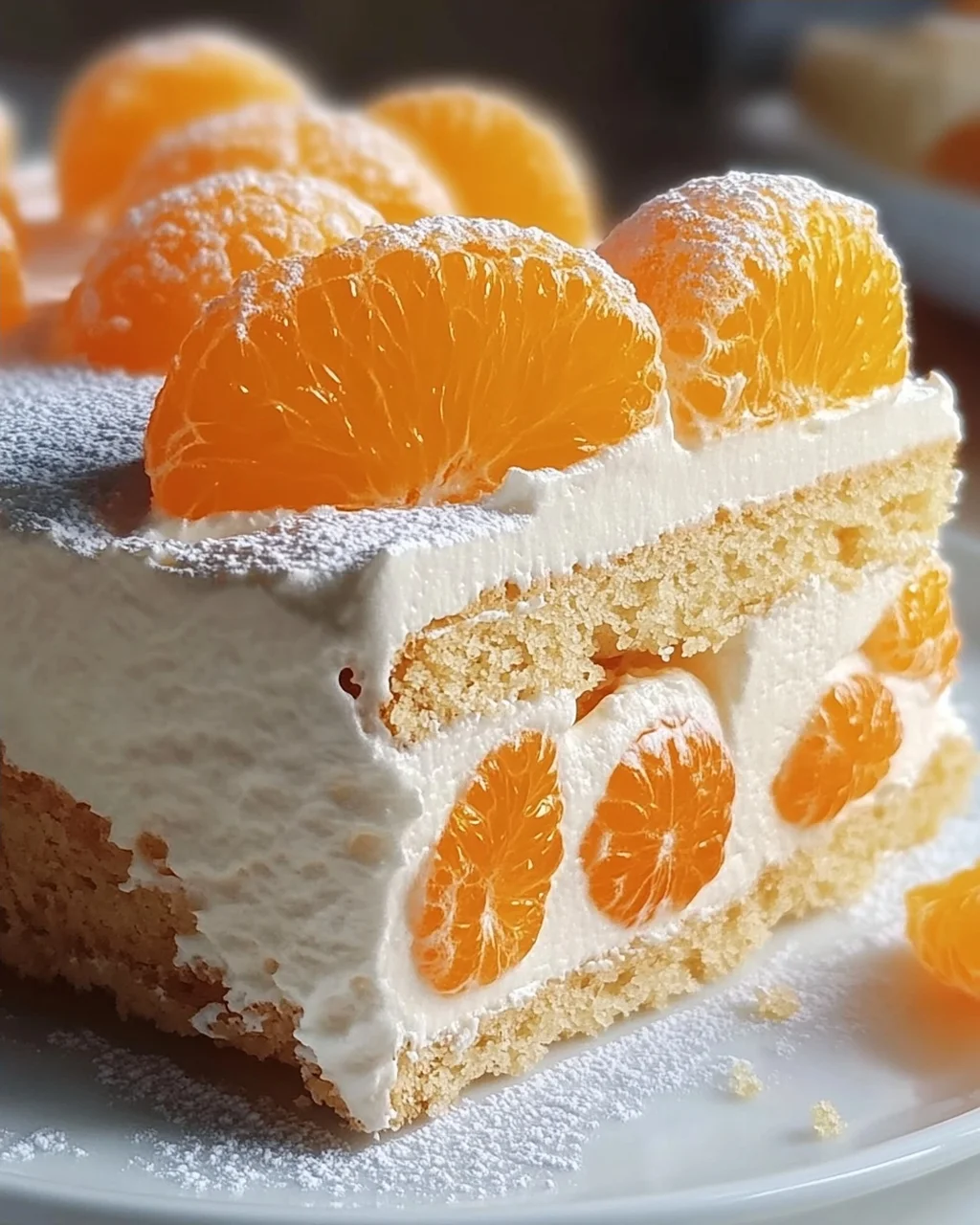 Fantakuchen mit Paradiescreme und Mandarinen