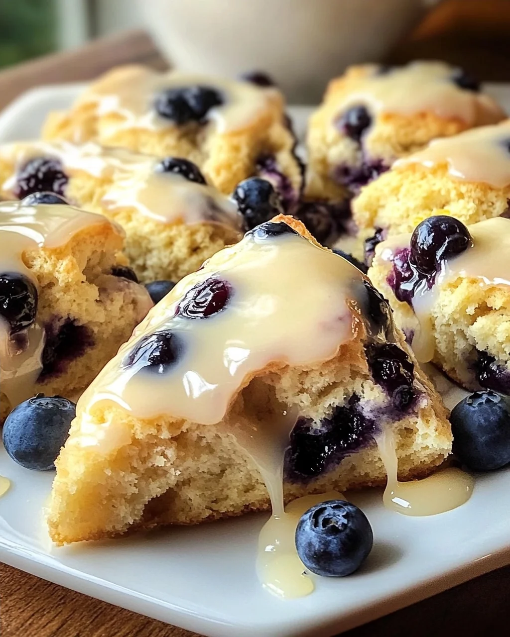 Fruchtige Blaubeer-Scones mit Zitronenguss