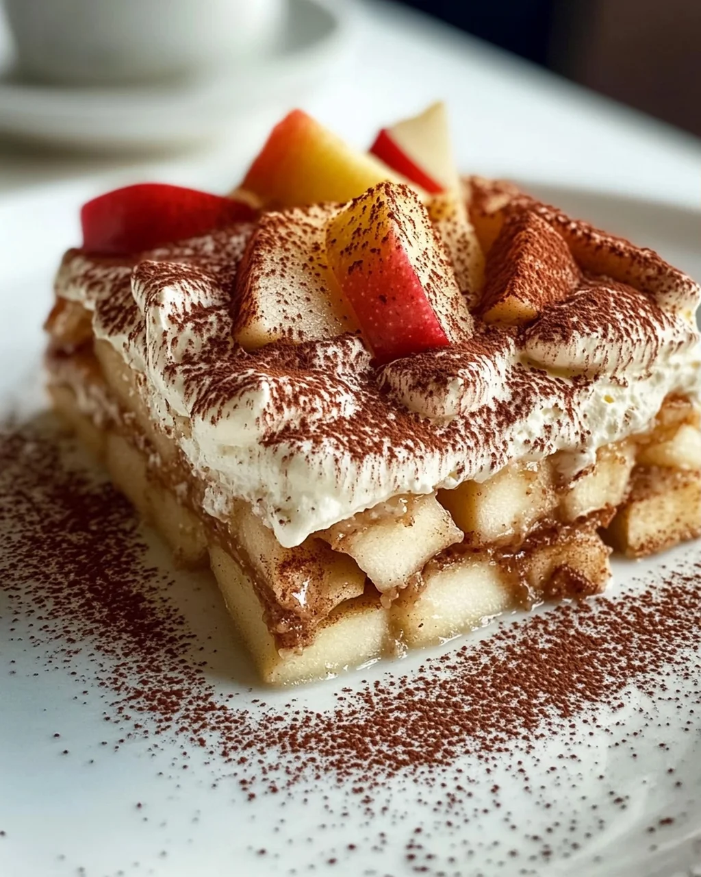 Fruchtiger Apfel Tiramisu ohne Ei