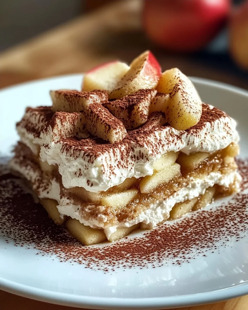 Fruchtiger Apfel Tiramisu ohne Ei