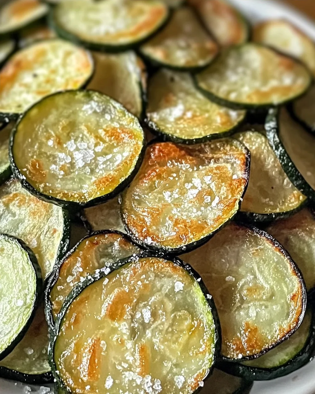 Gebratene Gurkenchips mit Salz- und Essiggeschmack