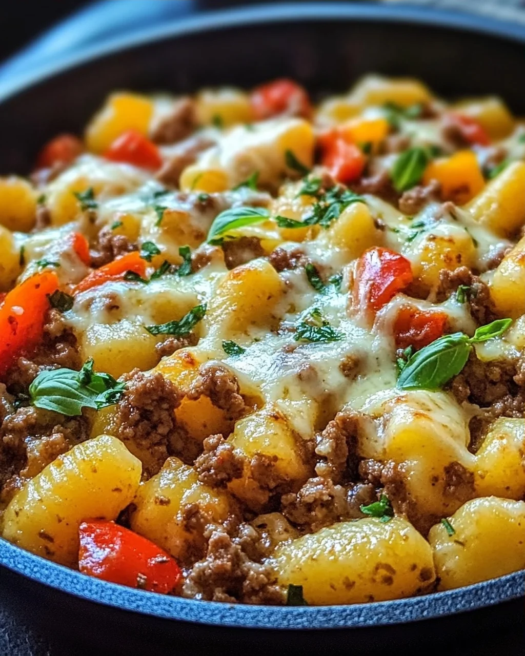 Gnocchi Pfanne mit Hackfleisch und Paprika