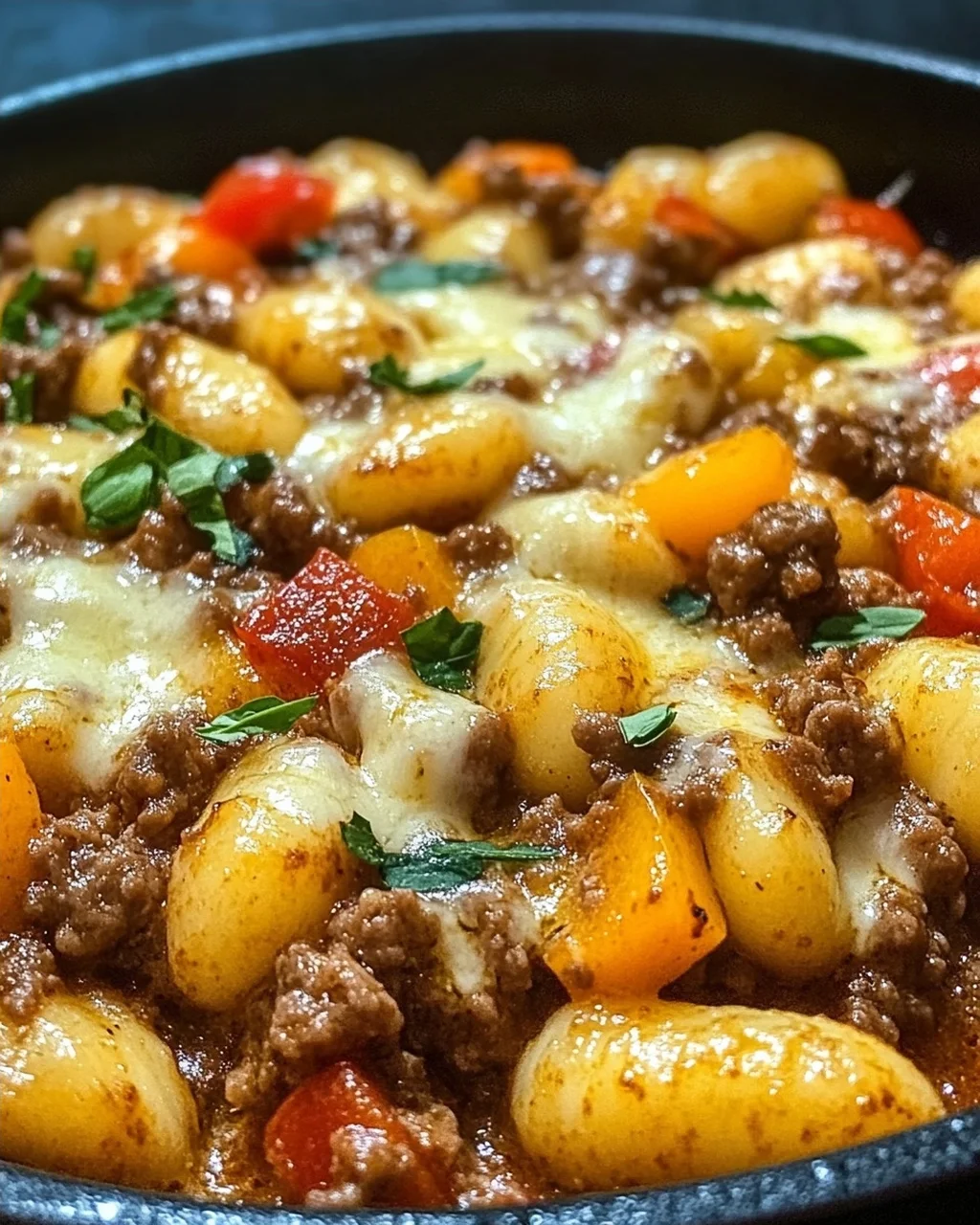 Gnocchi Pfanne mit Hackfleisch und Paprika