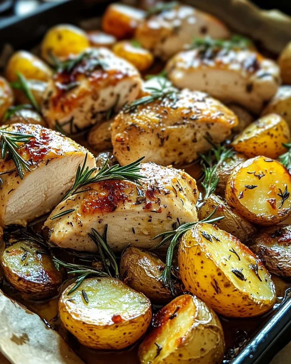 Hähnchen-Rosmarinkartoffel-Blech