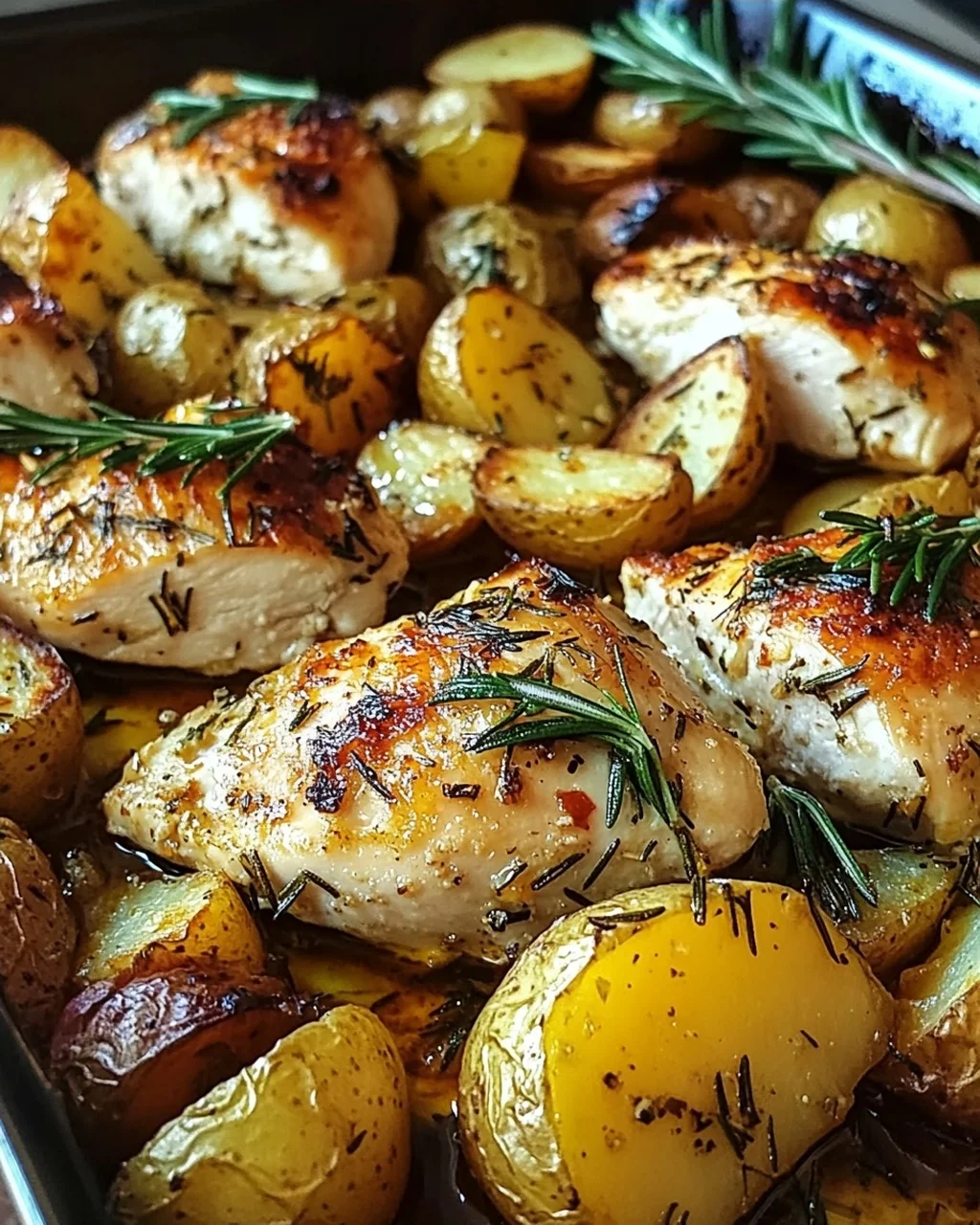Hähnchen-Rosmarinkartoffel-Blech