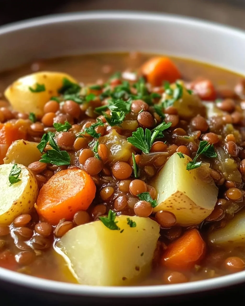 Hearty Lentil Potato Stew Delight