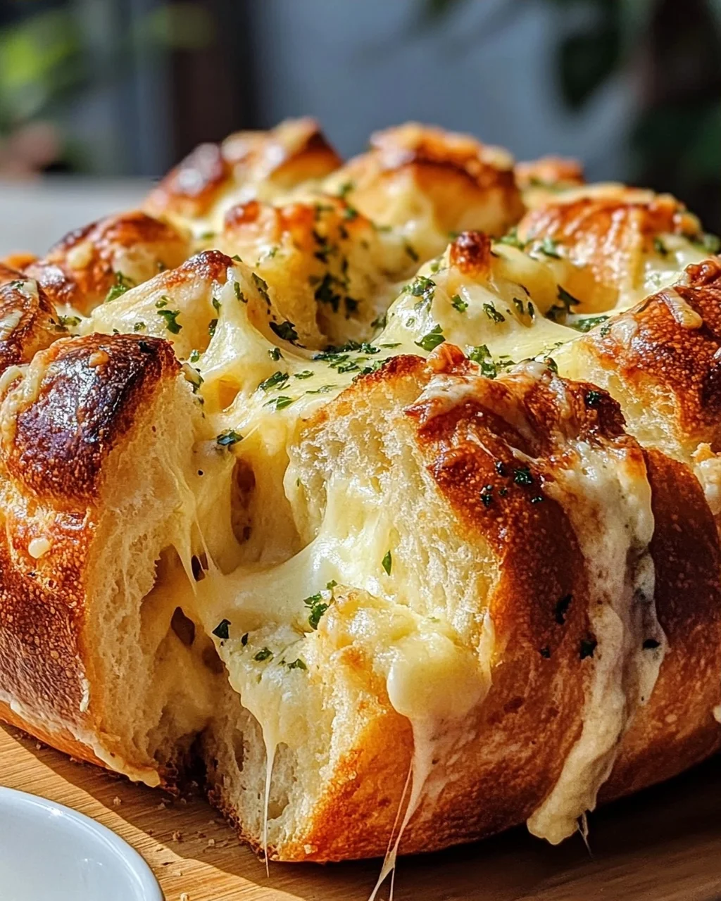 Käse-Zupfbrot mit Knoblauchbutter