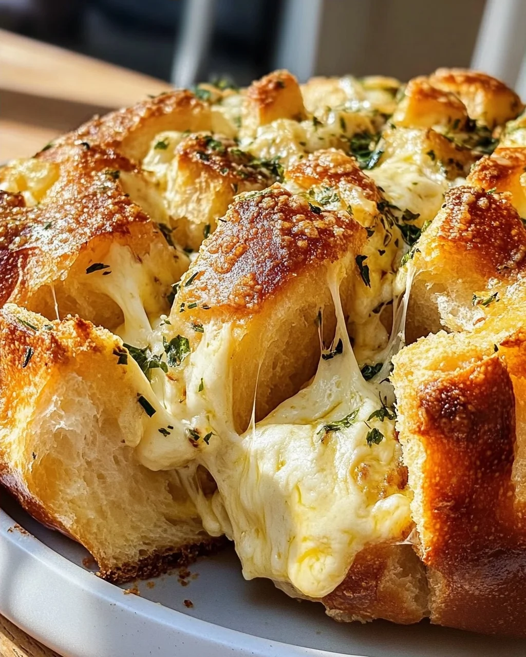 Käse-Zupfbrot mit Knoblauchbutter