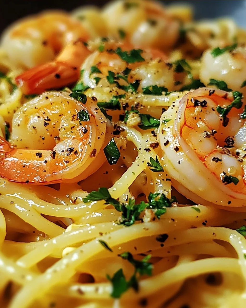 Knoblauch-Butter-Shrimp Pasta