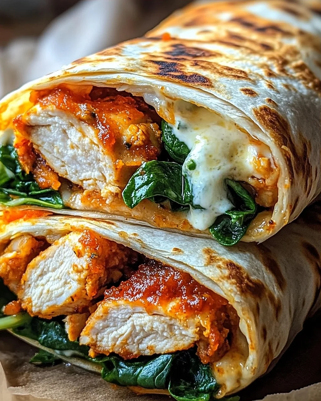 Knusprige Air Fryer Hähnchen-Mozzarella Wraps