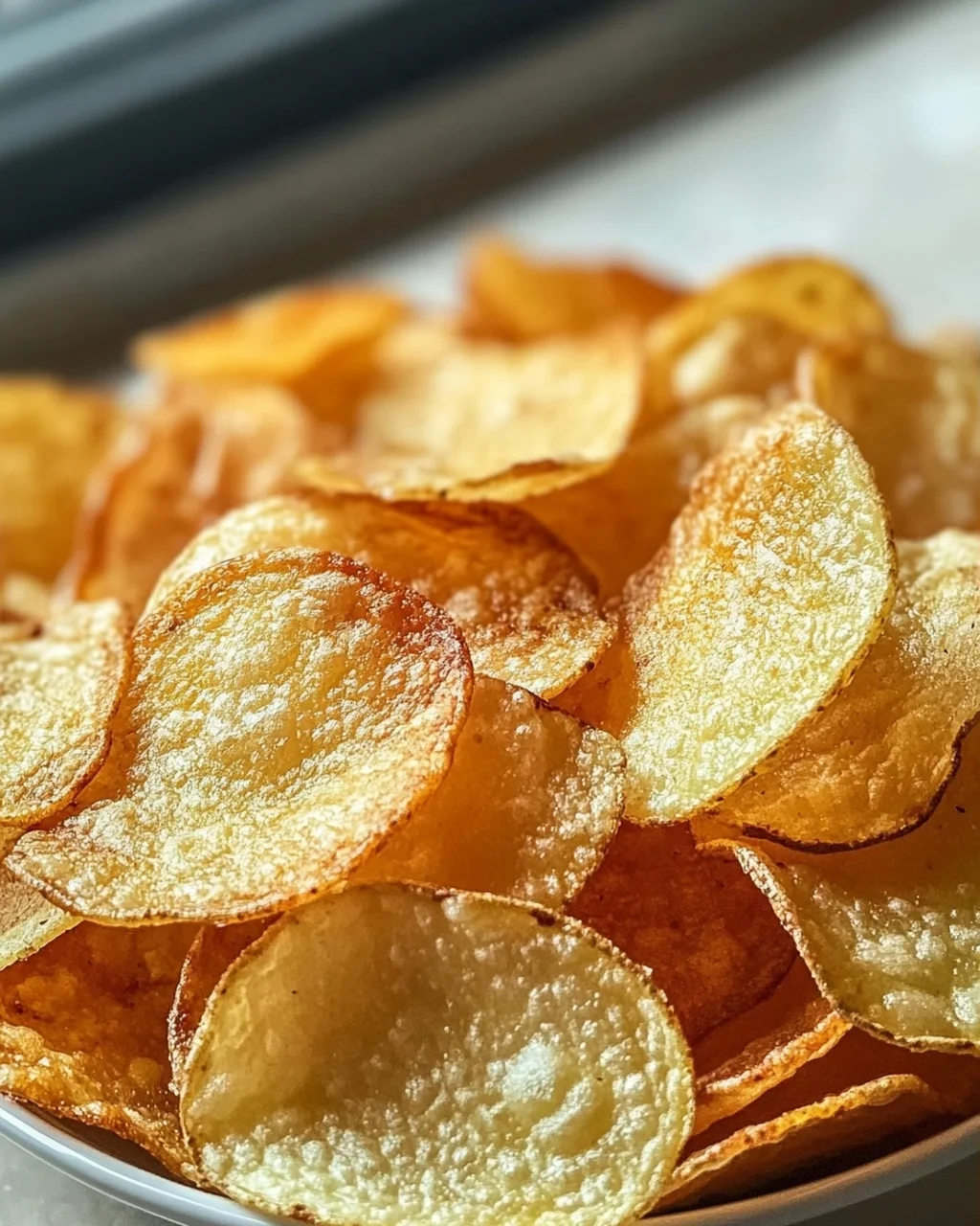 Knusprige Kartoffelchips aus der Heissluftfritteuse