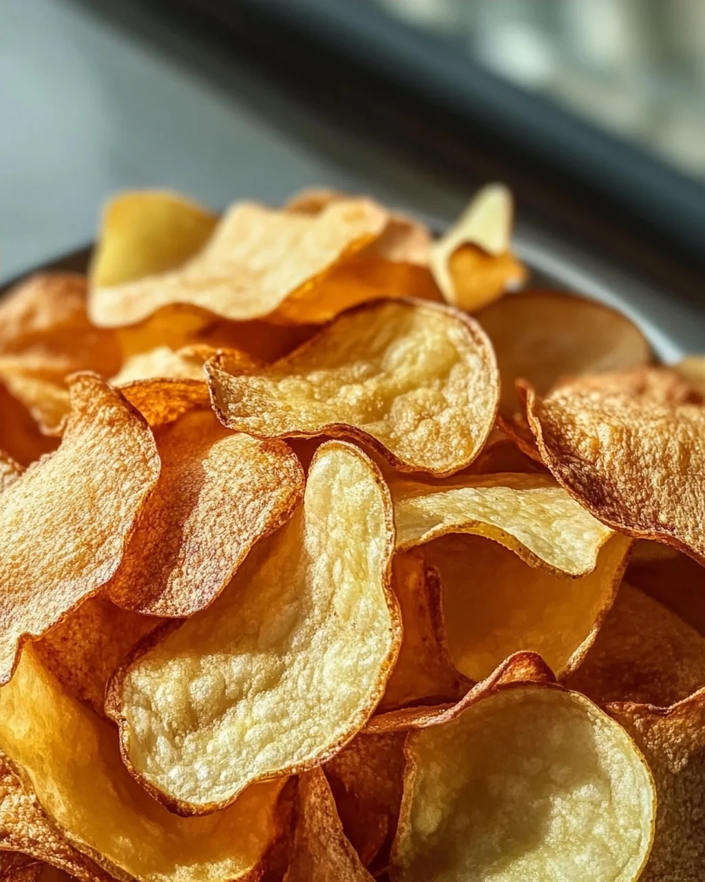 Knusprige Kartoffelchips aus der Heissluftfritteuse