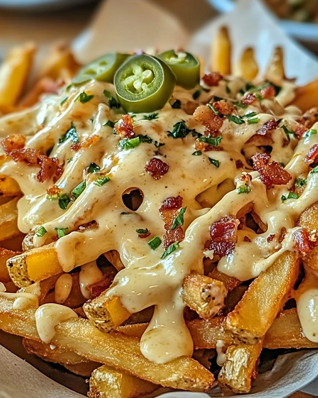 Louisiana Voodoo Pommes mit Käse-Sauce