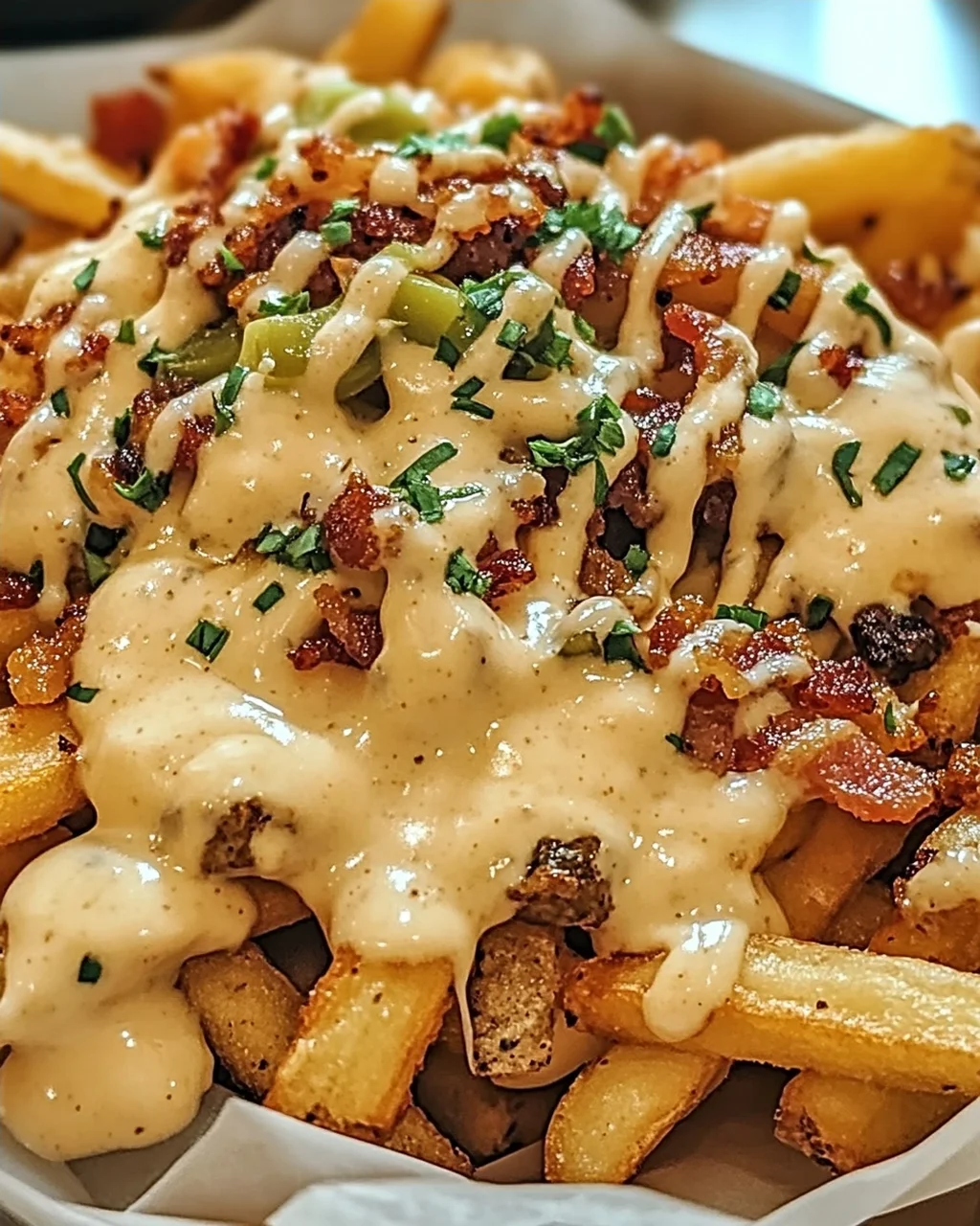 Louisiana Voodoo Pommes mit Käse-Sauce