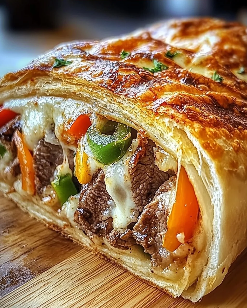 Mozzarella Käse Steak Stromboli für die ganze Familie