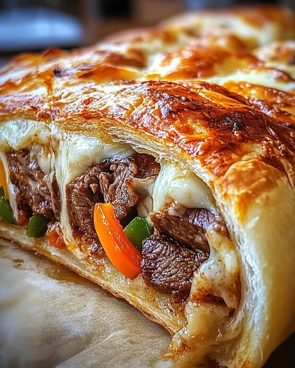 Mozzarella Käse Steak Stromboli für die ganze Familie