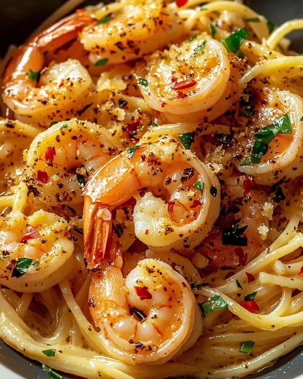 One Pan Marry Me Garnelen Pasta mit Knoblauchbutter Rezept