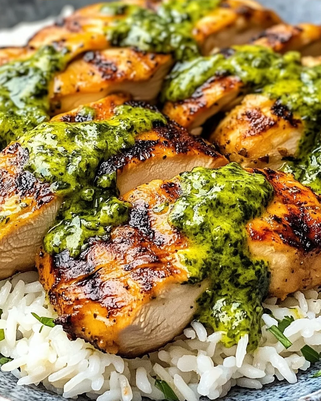 Peruanisches Huhn und Reis mit grüner Sauce geniessen