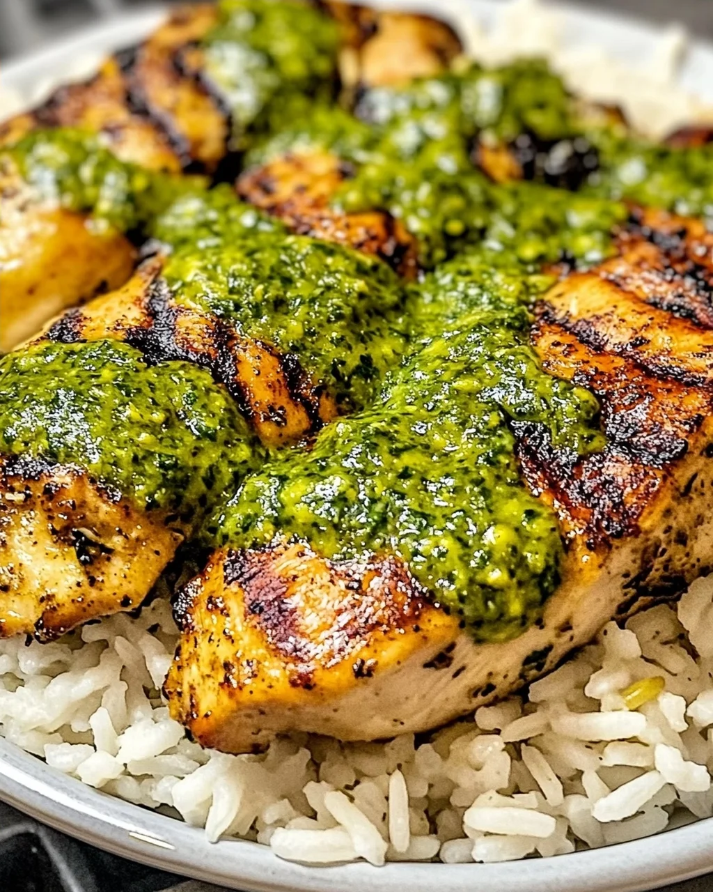 Peruanisches Huhn und Reis mit grüner Sauce geniessen