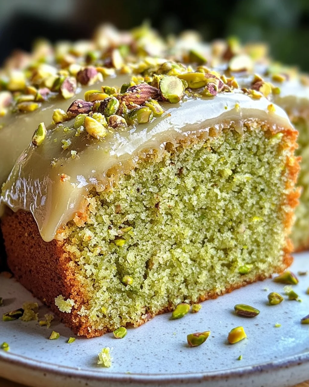 Pistazienkuchen mit Zitrone und Mandeln