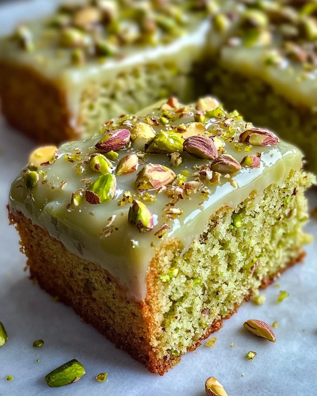 Pistazienkuchen mit Zitrone und Mandeln