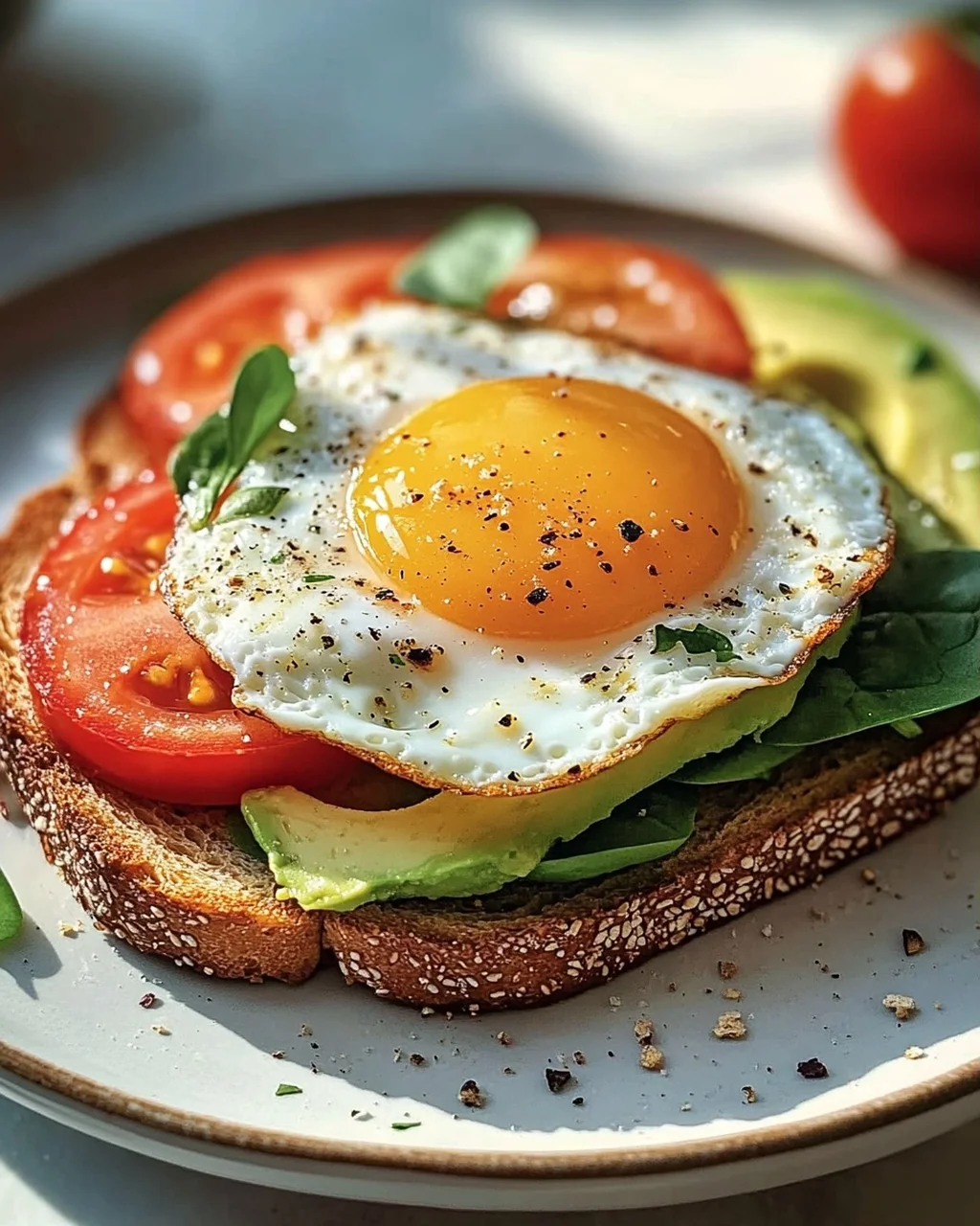 Powerschnitte with Fried Egg
