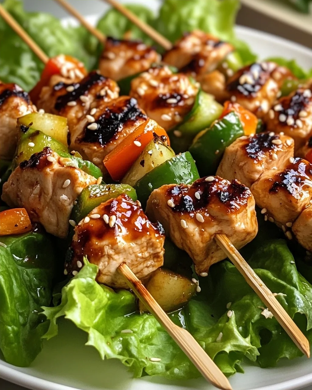 Rezept: Bang Bang Hähnchen Salatwickel-Spieße – Dein Genuss!