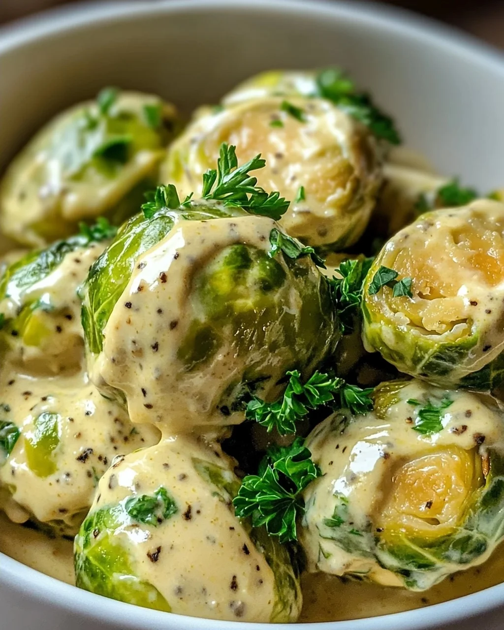 Rosenkohl in Frischkäse-Senfsauce