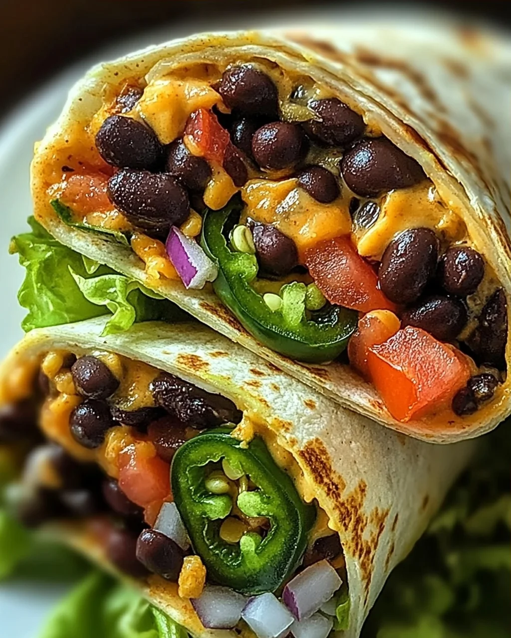 Schwarze Bohnen Crunch Wrap für ein schnelles Abendessen