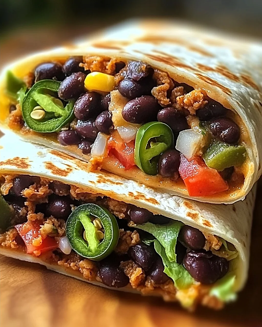 Schwarze Bohnen Crunch Wrap für ein schnelles Abendessen