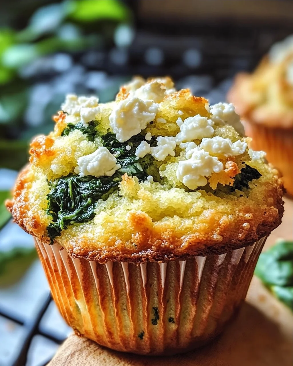 Spinat-Feta-Muffins mit doppelt Käse und Crunch