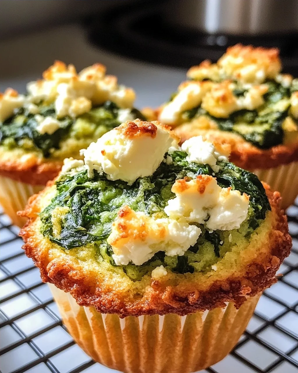 Spinat-Feta-Muffins mit doppelt Käse und Crunch