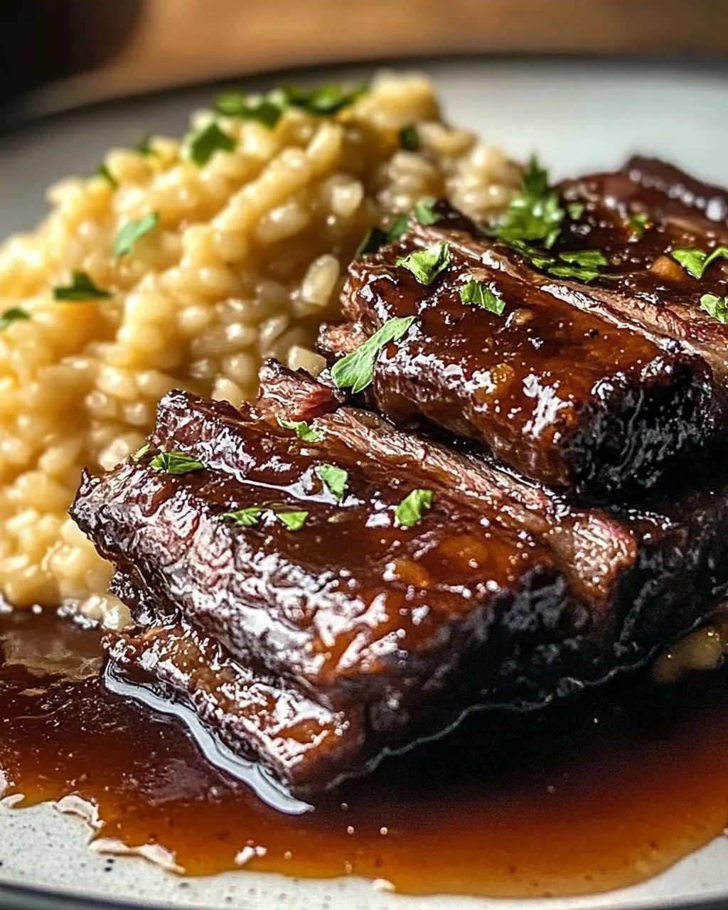 Tender Beef Brisket in Cola mit cremigem Parmesan-Risotto