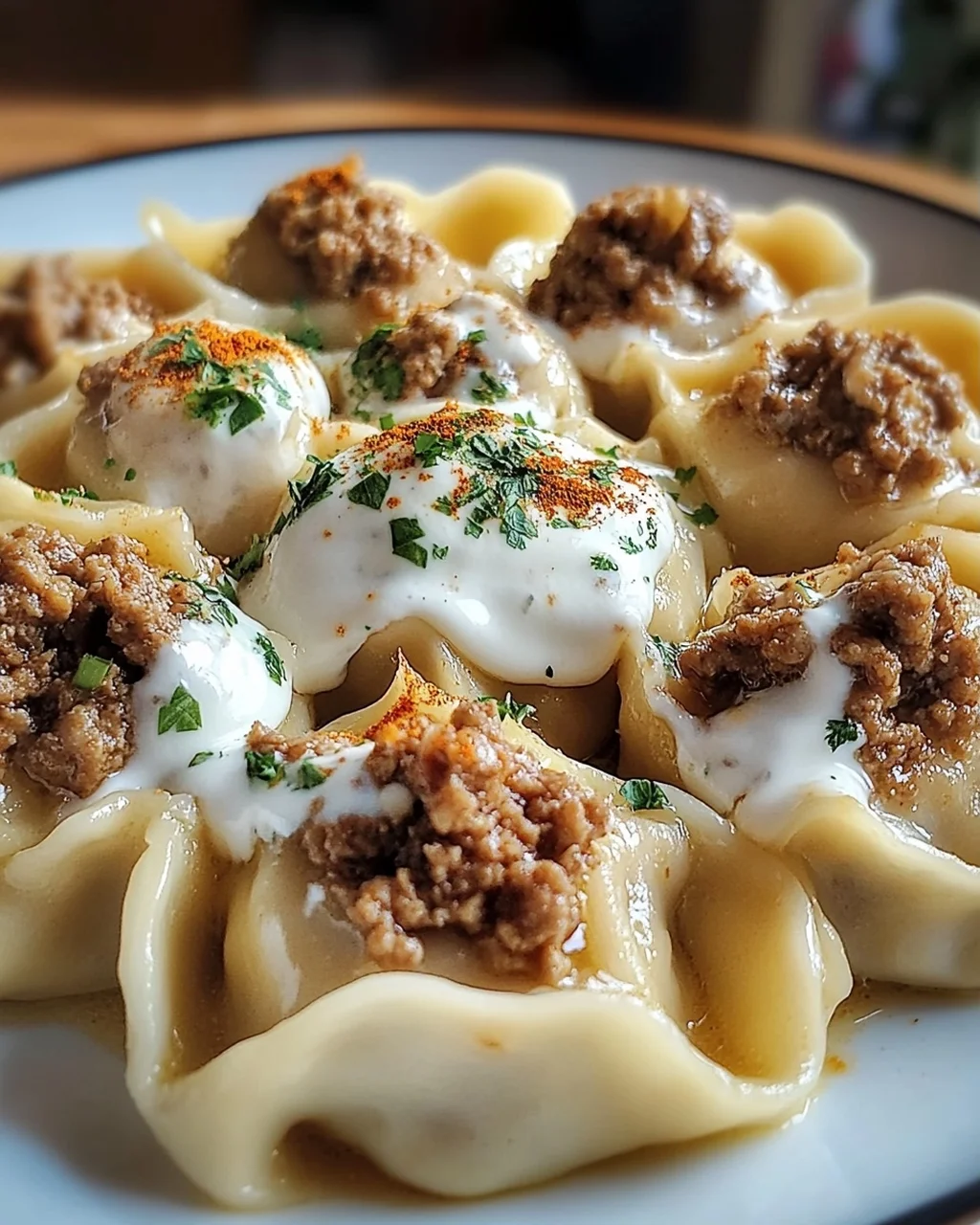 Türkische Manti mit Hackfleischfüllung & Joghurt-Soße