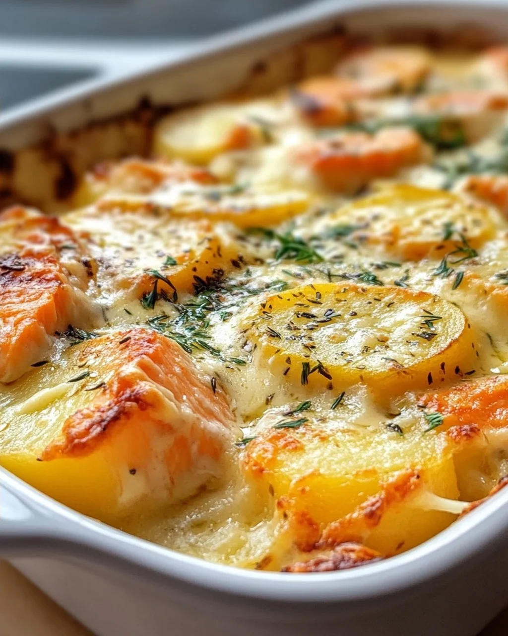 Unwiderstehlicher Cremiger Lachs-Kartoffel-Auflauf mit Käse