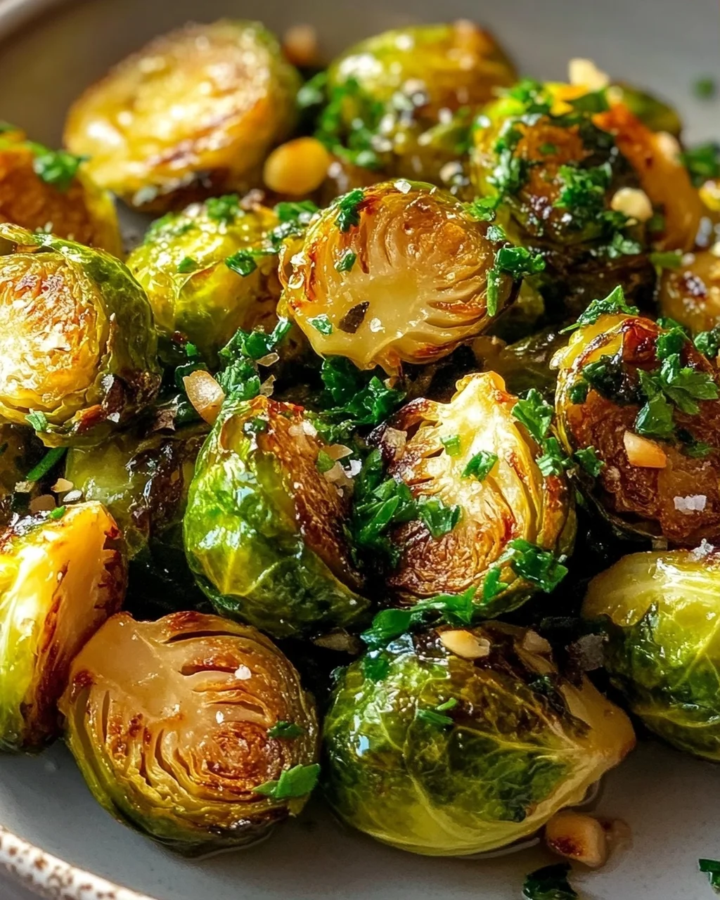 Veganer Airfryer Rosenkohl mit Knoblauch und Kräutern Rezept