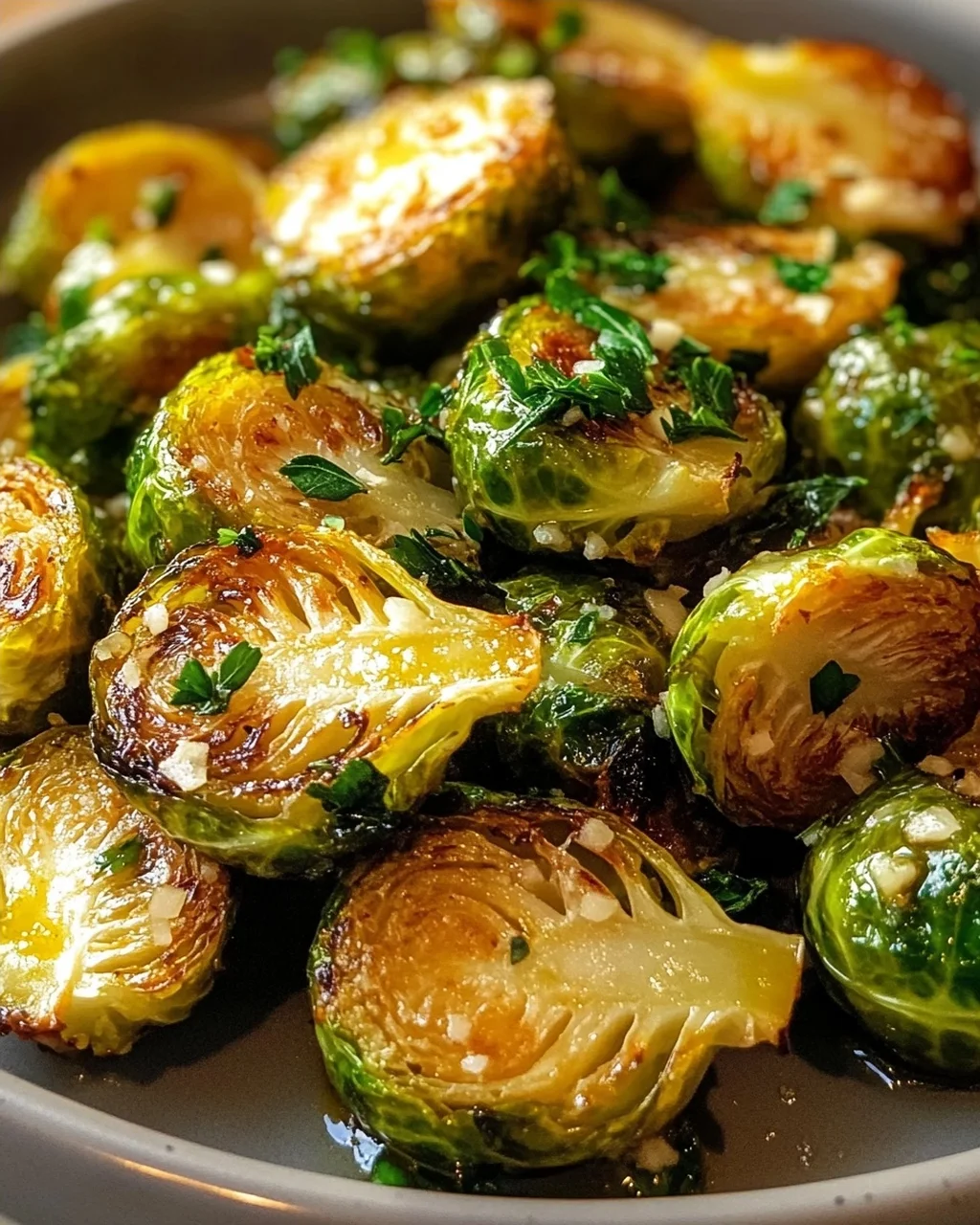 Veganer Airfryer Rosenkohl mit Knoblauch und Kräutern Rezept