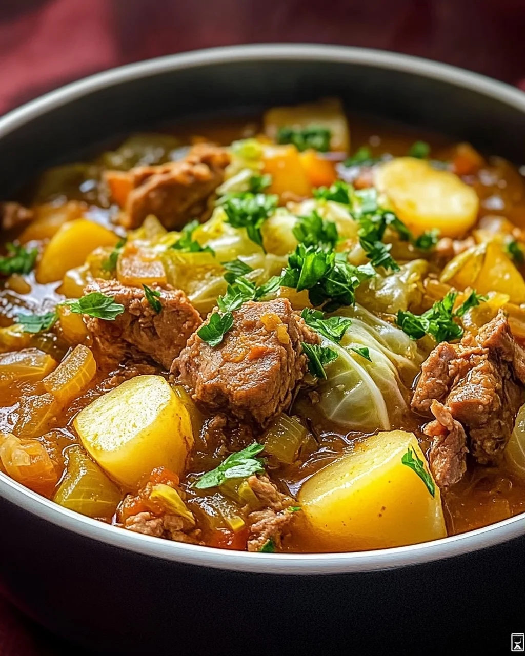 Wirsing-Eintopf mit Hackfleisch und Kartoffeln